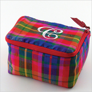 personalized plaid silk jewelry case by Objects of Desire